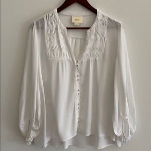 Maeve White Blouse From Anthropologie